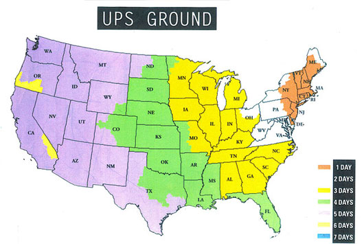 UPS Shipping Map